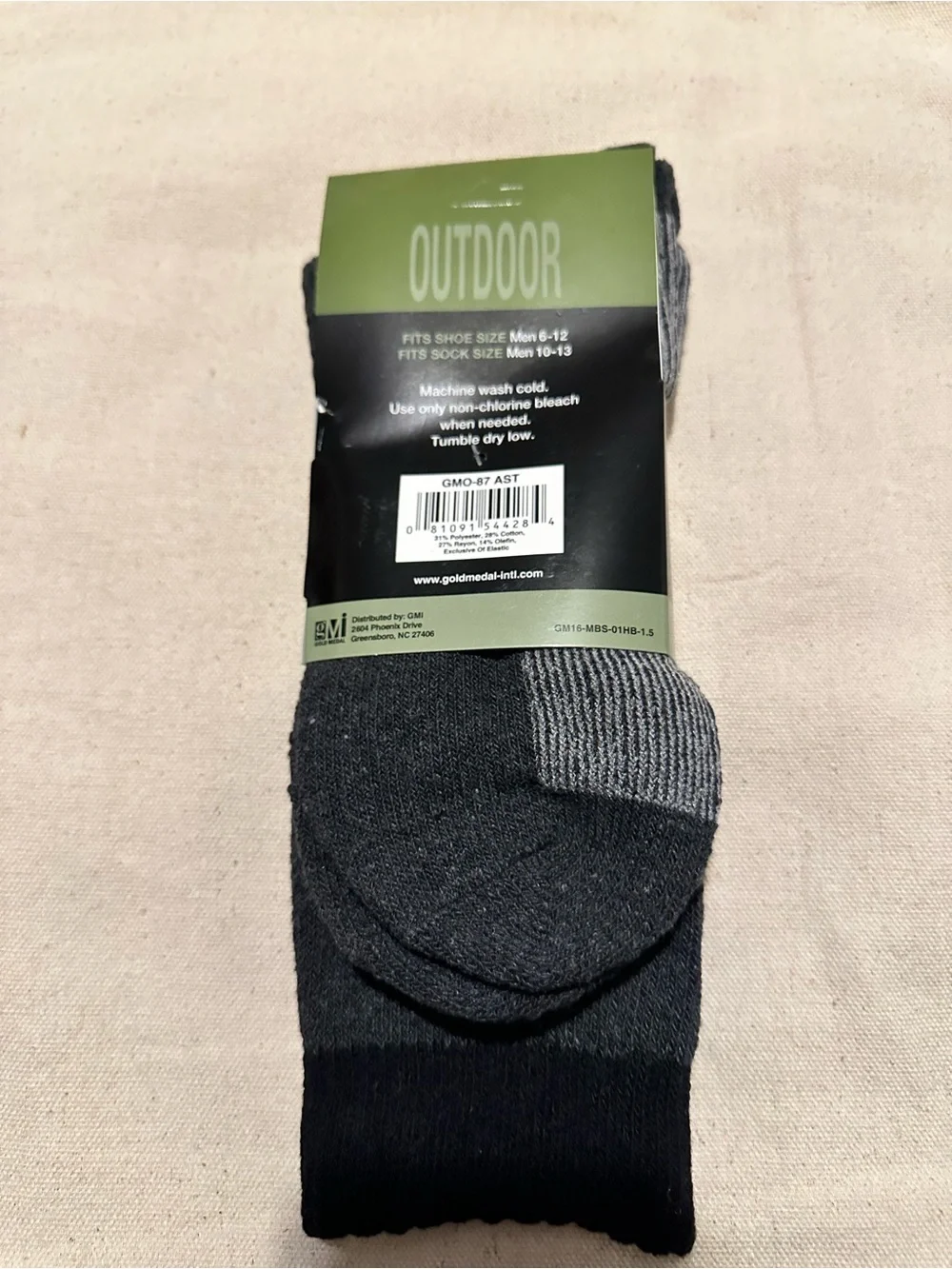 Gold Medal | Socks | Gold MedalOutdoor Men's Black & Gray Crew Socks